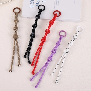 Handmade paracord Chinese knot bag charms with colorful metal spring hooks in five colors