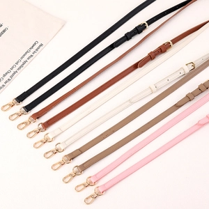 Adjustable Leather Bag Strap Crossbody Phone Lanyard With Gold Metal Buckles Litchi Pattern Replacement Shoulder Strap For Women