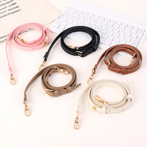 Adjustable leather strap for bags and phones with gold lobster clasps in five colors