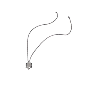 Collana con ciondolo aquila Albania in acciaio inossidabile argento con catena groumette