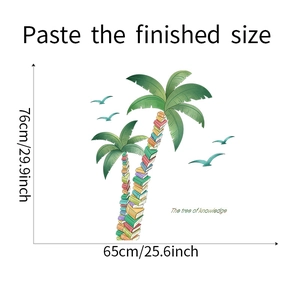 Detail of tree of knowledge wall sticker showing 76x65cm dimensions and birds