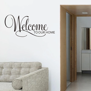 Welcome to Our Home vinyl wall decal art sticker for modern living room entryway decor