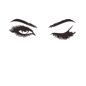 Minimalist creative eye and eyelash wall stickers for home decor with winking eye design