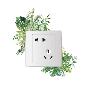 Tropical monstera leaf wall decal sticker for standard light switch and wall socket