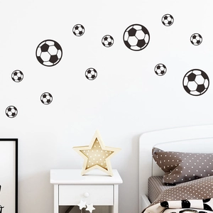Self-adhesive cartoon football wall stickers for kids bedroom and sports theme decor