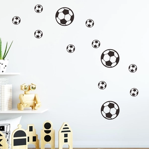 Cartoon football wall stickers for children bedroom decoration in black and white style
