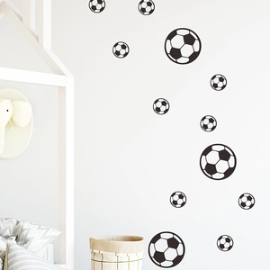 Cartoon Football Wall Stickers For Kids Room Bedroom Kindergarten PVC Self-Adhesive Removable Sport Theme Wall Decal Home Decor