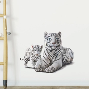 Selbstklebende Weißer Tiger Wandtattoos für Kinderzimmer und Innendekoration