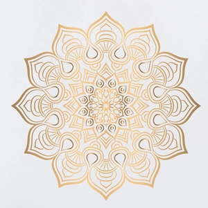 Golden mandala wall sticker with intricate geometric patterns for home decor