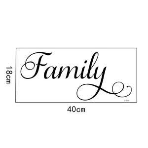 Detailansicht des Wandaufklebers Family mit 40x18cm Maßen und schwarzer Schreibschrift