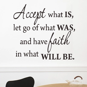 Inspirational English quote wall sticker with black text for living room home decor