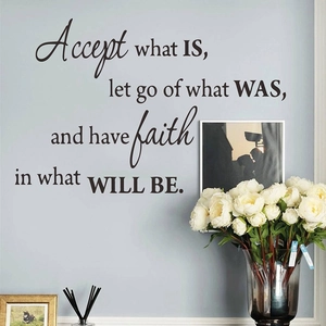 Accept What IS Inspirational Quote Wall Decal Removable PVC Lettering Sticker For Home Bedroom Living Room Office Wall Decor