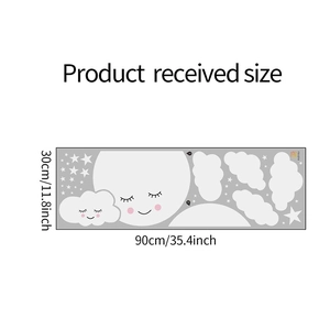 Cartoon moon and stars wall sticker product dimensions detail view 30cm x 90cm