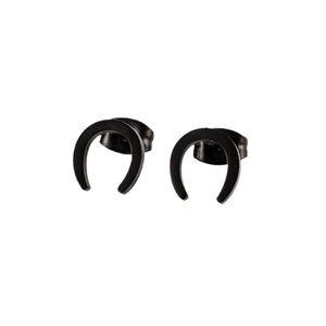 Boucles d'oreilles fer à cheval en U noir mat minimaliste en acier inoxydable
