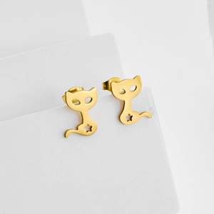 Minimalistische goldene Edelstahl-Fuchsohrringe mit Stern-Ausschnitt auf Gips-Basis