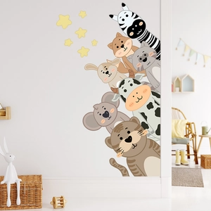 Détails des stickers muraux animaux mignons pour la décoration de chambre d'enfant