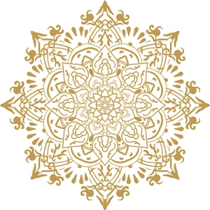 Goldener Mandala Wandaufkleber mit aufwendigen symmetrischen Mustern für die Dekoration