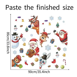 Größentabelle für Weihnachts-Wandtattoo mit Maßen 86cm Höhe und 90cm Breite im Detail