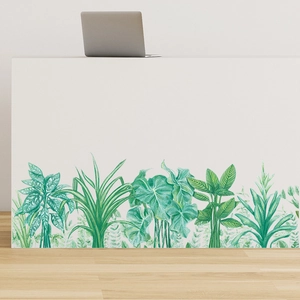 Tropical monstera and banana leaf wall decals for living room and home decoration