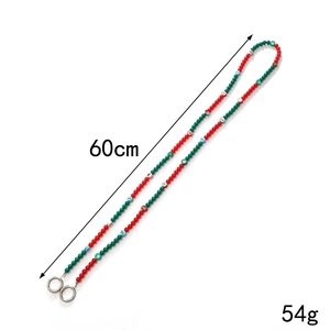Cordon de téléphone de Noël croisé perlé avec breloques bonhomme de pain d'épices