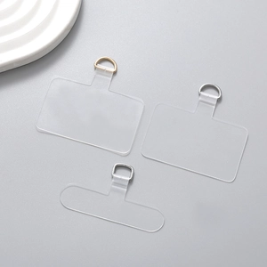 Universal TPU Transparent Phone Lanyard Patch Tether Tab With Metal D-Ring For Cell Phone Case Connector Accessory