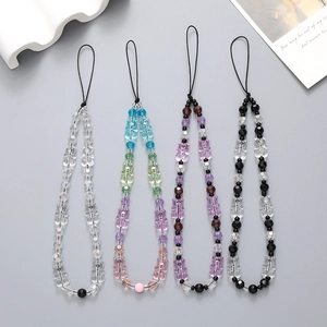 Bijou de Téléphone en Perles d'Ours Acrylique Cordon de Coque de Téléphone en Résine Dragonne Anti-Perte pour Femmes Filles
