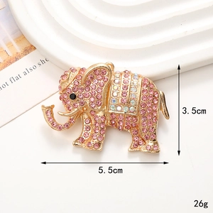 Sparkling elephant DIY jewelry accessory with pink rhinestones on a gold metal base