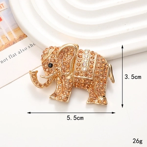 Golden elephant pendant with amber rhinestones measuring 5.5cm by 3.5cm for DIY decor