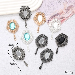 Vintage zinc alloy rhinestone gemstone pendants for DIY hair accessories and clothing