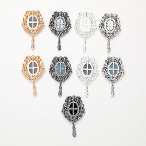 Set van 9 vintage barokke metalen bedeltjes voor DIY-accessoires in goud, zilver en zwart