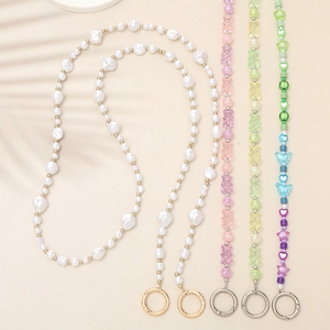 Handgefertigte Perlen Handy-Lanyard Bunte Bär Herz Schmetterling Crossbody Kette Für Damen Tasche Schultergurt Handy-Anhänger