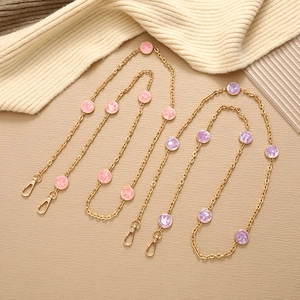 Alloy Enamel Smiley Face Gold Crossbody Chain For Phone Case Bag Keychain Multi-Purpose Anti-Drop Lanyard Women Jewelry