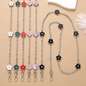 Metal Crossbody Phone Lanyard Chain With Five Petal Flower Bag Charm Strap For Women Versatile Handbag Replacement Accessory