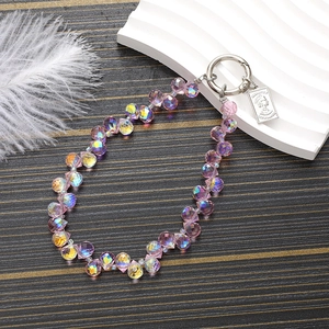 Elegant crystal teardrop beaded charm with vintage silver coin pendant and spring ring