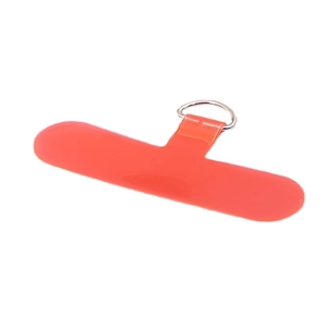Translucent orange TPU phone tether tab with durable silver D-ring for phone cases