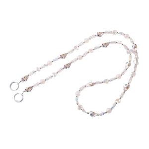 Cute rabbit beaded crossbody phone strap with translucent iridescent crystal beads