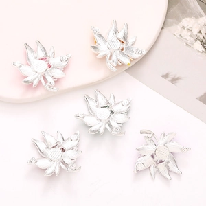 Silver leaf alloy metal charms for DIY crafts and jewelry making with textured back