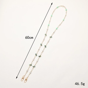Minimalist handmade crossbody beaded mobile phone chain with gold lobster clasps 60cm