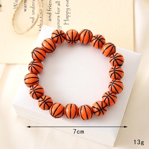 Detailed view of handmade basketball bead bracelet with 7cm diameter and 13g light weight