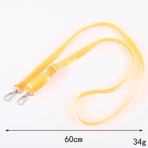 Adjustable 60cm transparent yellow TPU phone lanyard with silver metal buckle