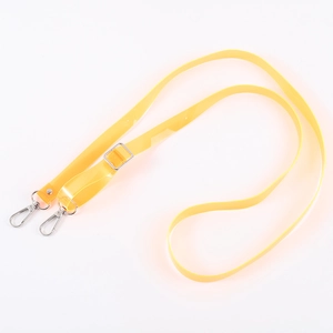 Adjustable high-transparency yellow TPU crossbody phone lanyard with silver metal swivel hooks