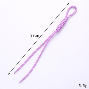 Purple minimalist woven roman knot keychain and bag charm strap for phone and camera