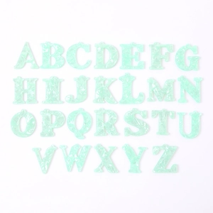 26-piece set of mint green acrylic uppercase A-Z letters with marble texture for DIY