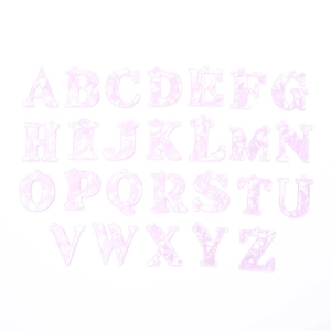 Pink marble texture acrylic alphabet charms A-Z letters with holes for DIY jewelry