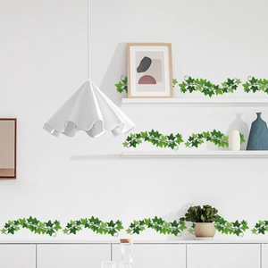 Ivy Green Plant Leaf Wall Sticker Nordic Style PVC Self Adhesive Vine Wall Decal For Bedroom Living Room Cabinet Home Decor