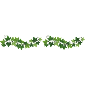 Green ivy leaf wall decals with symmetrical vine design for home and bedroom wall decoration