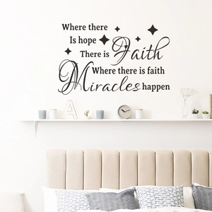 Inspirational Miracles wall sticker quote with stars for home bedroom decor