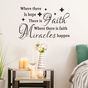 Inspirational Miracles wall sticker with stars for bedroom and living room decor