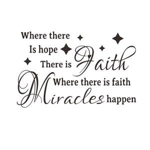 Miracles happen inspirational wall decal with stars for bedroom and living room decor