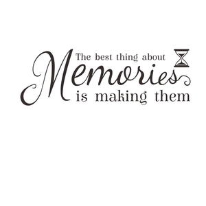 Adesivo murale motivazionale The Best Memories con icona a clessidra per pareti casa